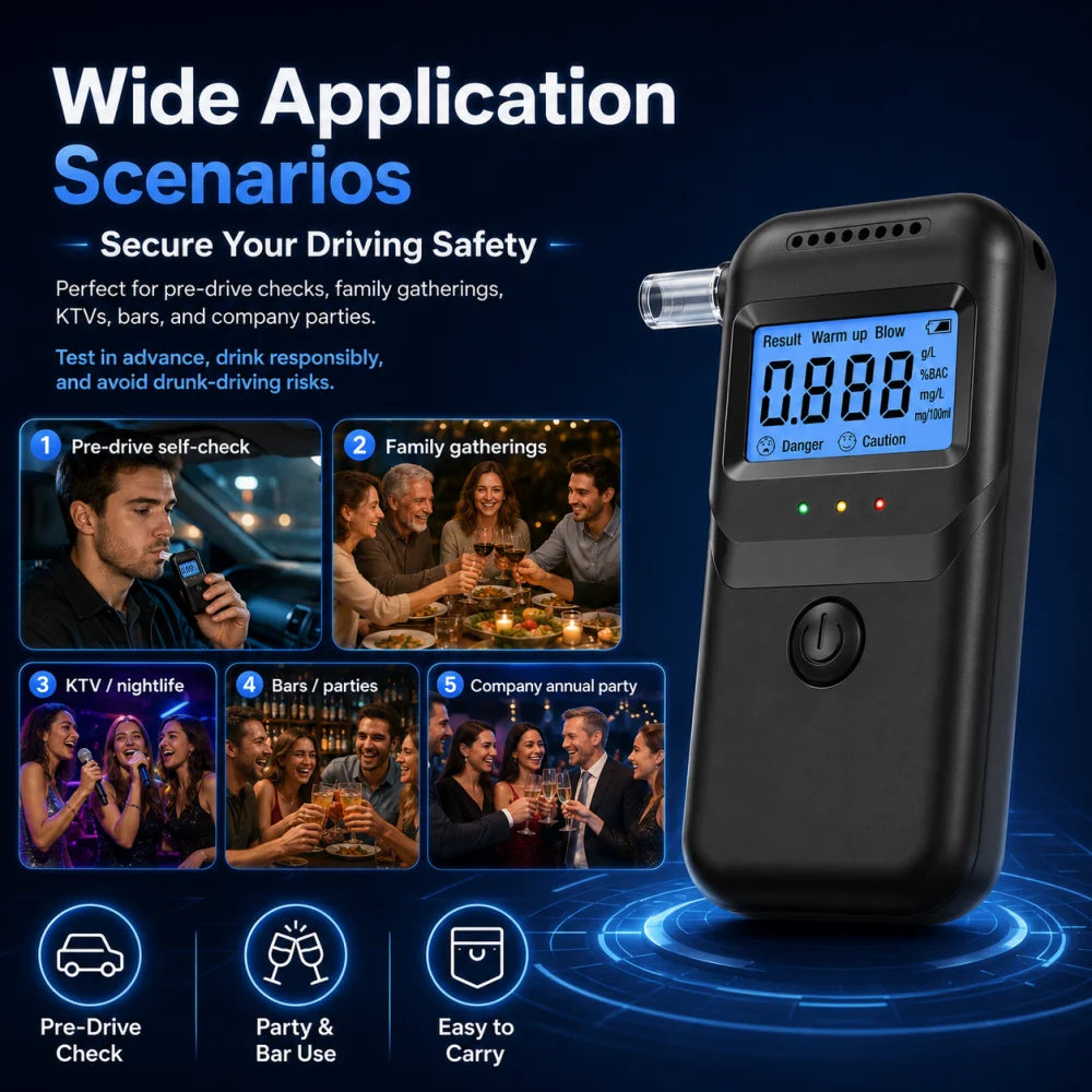 Hydsto Digital Alcohol Tester Professional Alcohol Detector Breathalyzer Police Alcotester LCD Display Drunk Driving Test