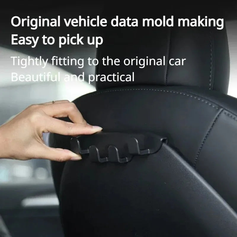 Car Seat Hook For Tesla Model 3 Y S X 3+ ABS Trunk Grocery Bag Hook Auto Back Seat Headrest Hanger with 4 Hooks Upgrade Version