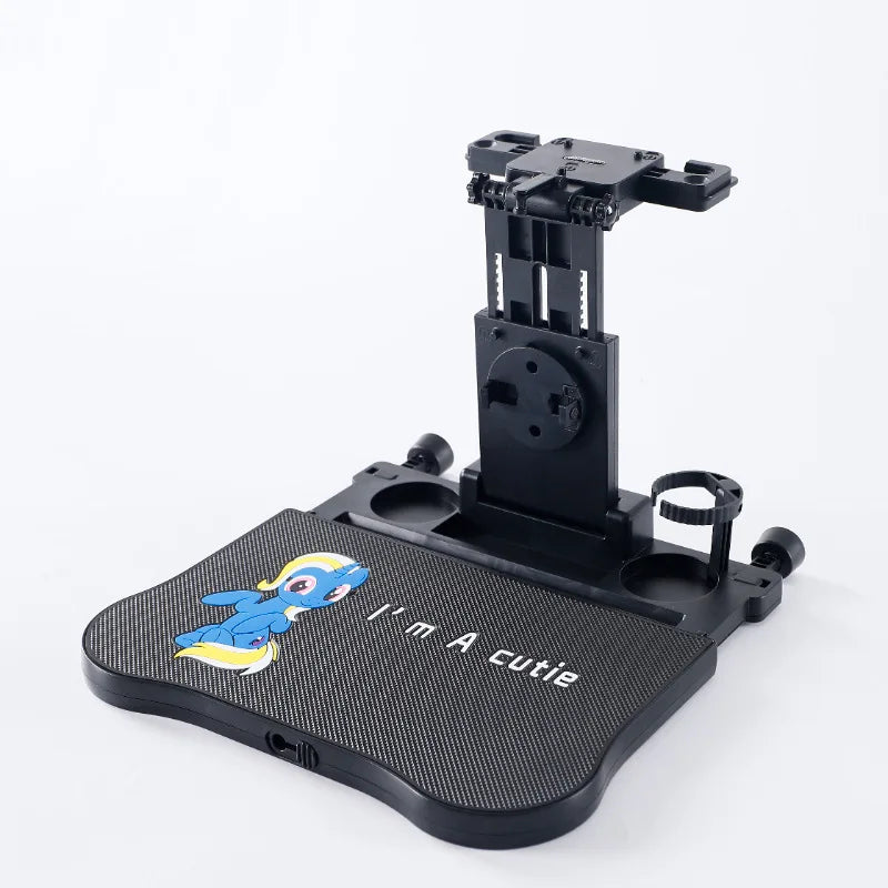 360° Rotating Car Tray Table - ABS Backseat Mount, Laptop & Drink Holder for Road Trips