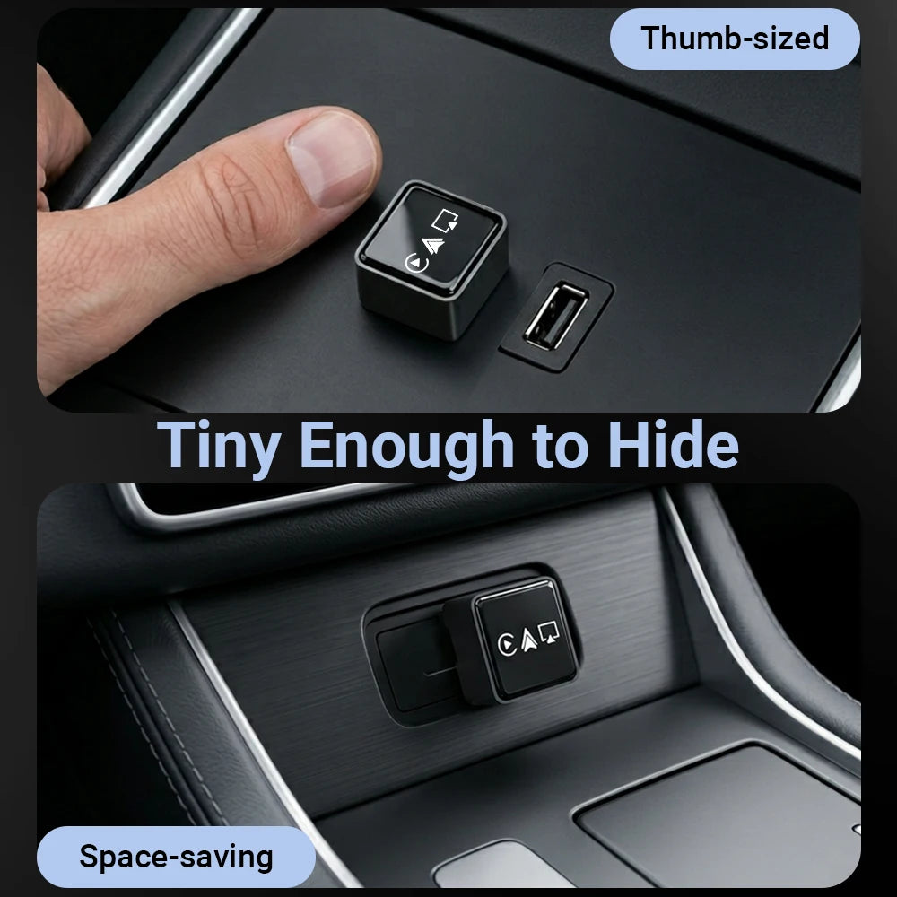 4in1 Wireless Adapter, Universal Mini CarPlay Android Auto Dongle with AirPlay MirrorCast Function for Car Entertainment