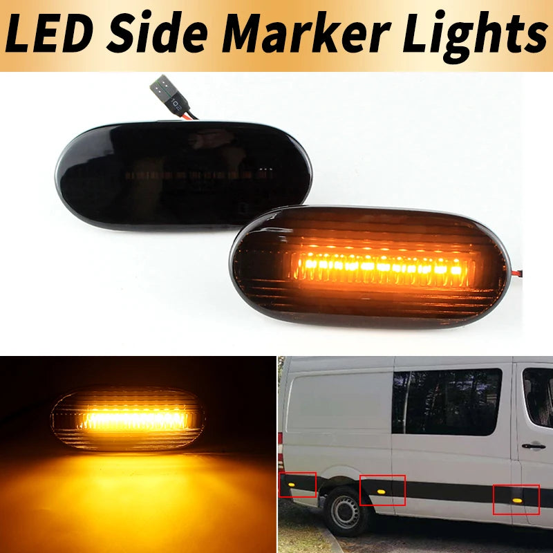 2PCS LED Side Marker Lights Canbus For Mercedes-Benz Sprinter W906 2006 2007-up For VW CRAFTER 2006 2007-2017 Turn Signal Lamps