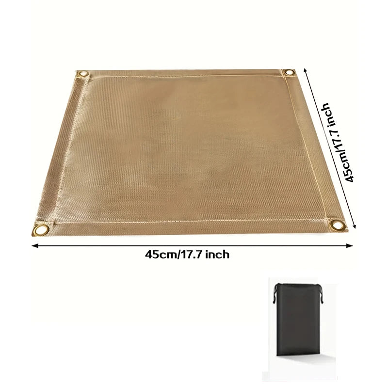 Outdoor Fireproof Cloth Heat Resistant Fabric Fiberglass Mat with Storage Bag for Camping Grill Picnic Barbecue Flame Protector
