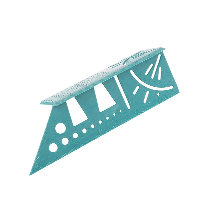 Multifunctional Locate Carpenter Angle Ruler 3D Miter Angle Measuring Tool Perforated Positioning Ruler 45 90 Degree Lines Ruler