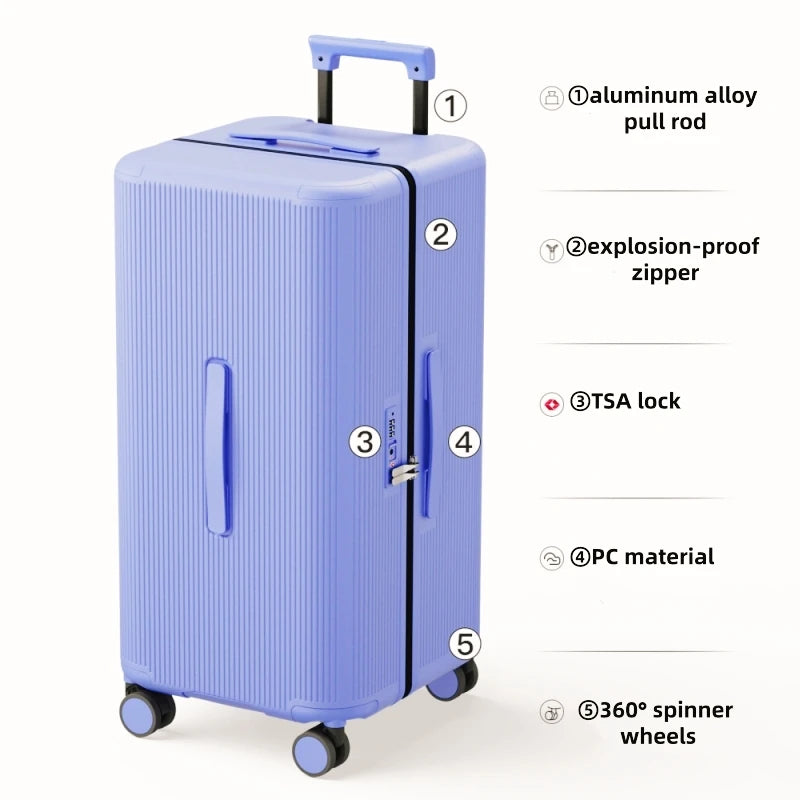 Fashoin Suitcase Hard Shell PC Material with TSA Lock Rolling Luggage Women Trolley Travel Case 20/24/28/30inch Large Capacity