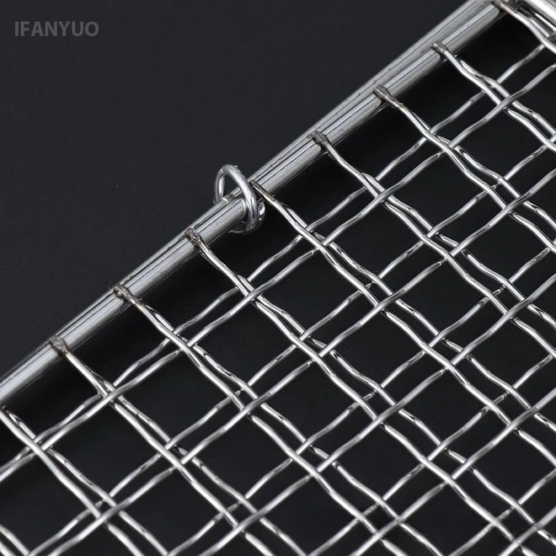 Stainless Steel Barbecue Grilling Basket Non Stick Fish Vegetable Steak Picnic Party Barbecue Gadget Picnic Party BBQ Rack Mesh