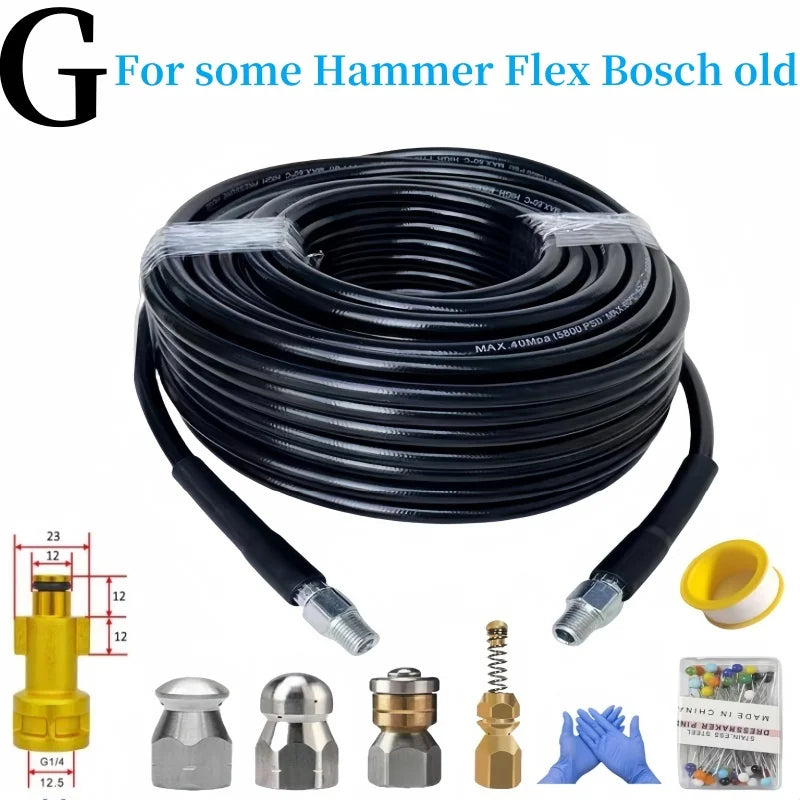 Sewer Drainage Cleaning Hose, High-Pressure Cleaning Machine Nozzle, High Pressure Hose, For Karcher Interskol Nilfisk Bosch