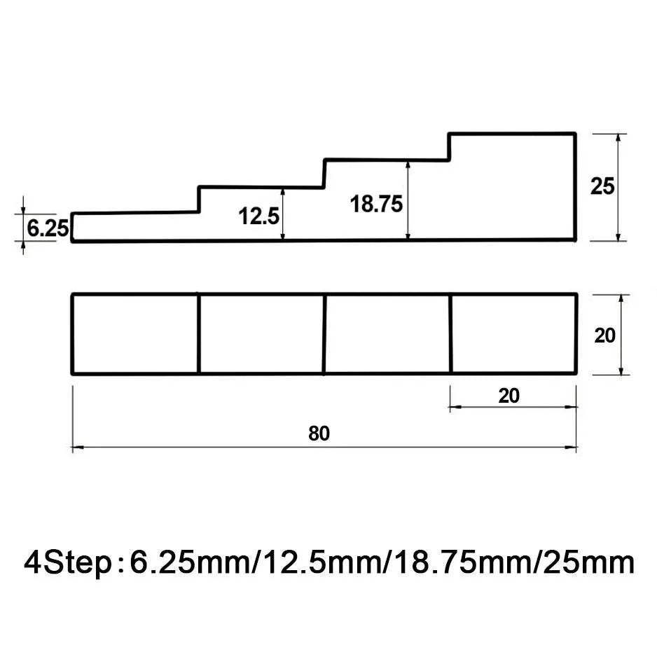 Ultrasonic thickness test blocks thickness of the test piece 4/5 step test blockcalibration block for ultrasonic thickness gauge