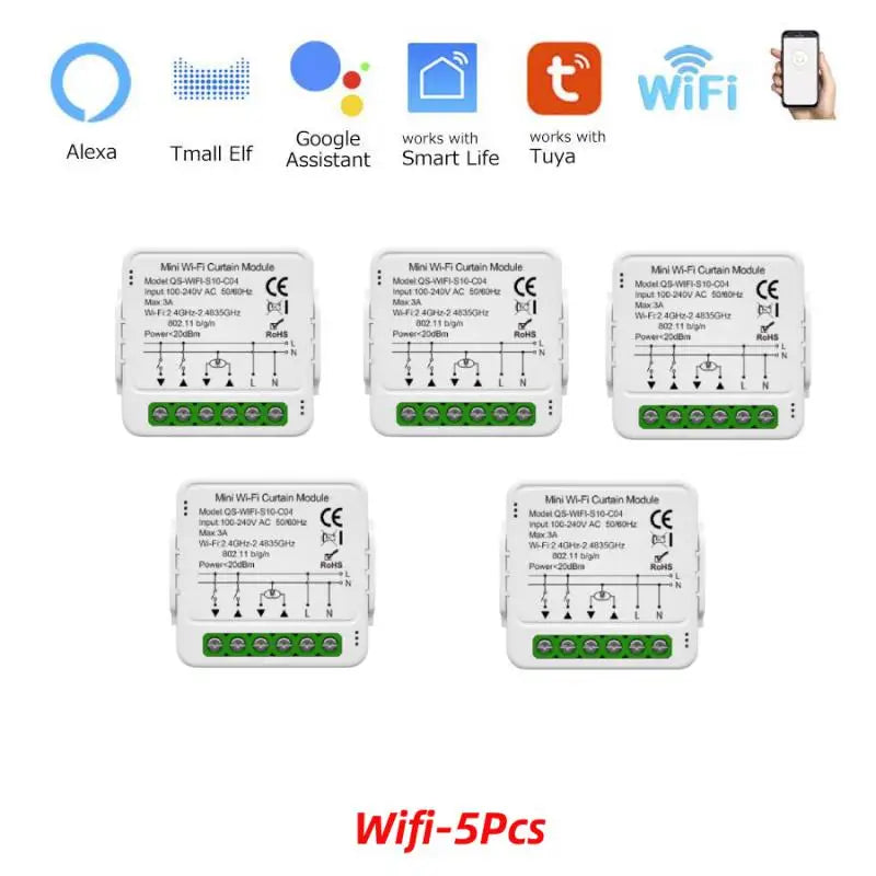 Tuya Mini WiFi Zigbee Curtain Switch For Roller Shutter Electric Motor Smartlife Control Remotely Works With Alexa Google Home