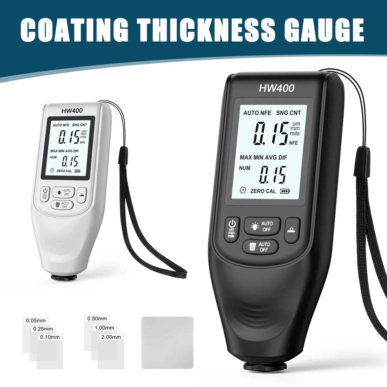 HW400 Car Paint Coating Thickness Tester Metal Electroplating Layer Thickness Measuring Tool 1PC