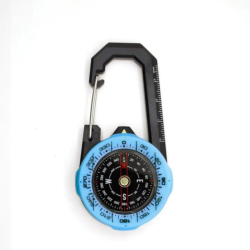Portable Luminous Compass Carabiner Mini Survival Directional Tool for Outdoor Hiking Camping Mountaineering Survival Kids Gift