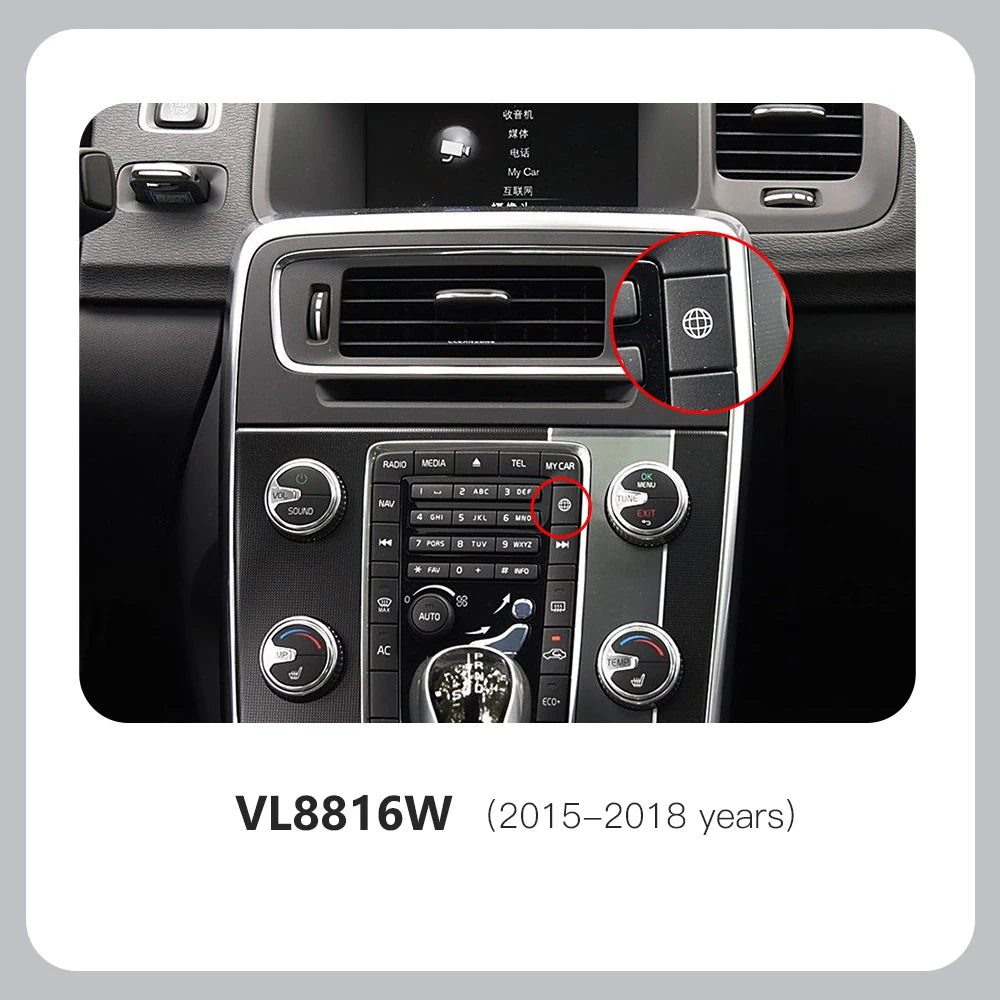 Wireless Carplay Android Auto Module For Volvo S60 XC60 V60 V40 2015-2018 Decoder Box Navigation Functions BT Support Revers