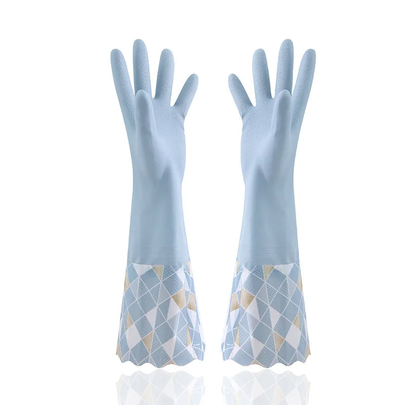 Household Cleaning Gloves Latex Rubber Reusable Kitchen Dishwashing Gloves Waterproof Non-Slip for Laundry Work Garden Pet Care