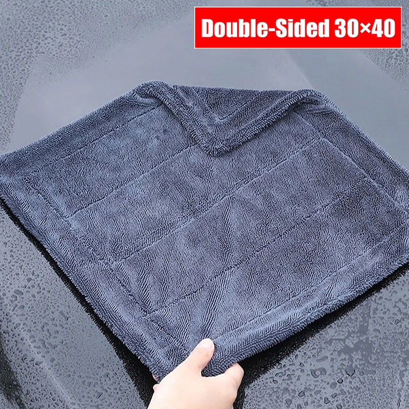 Car Wash Towel Microfiber Single/Double-Sided Ultra Absorbent Car Wash Cloth Cleaning Drying Towel Washing Car Cleaning Tool