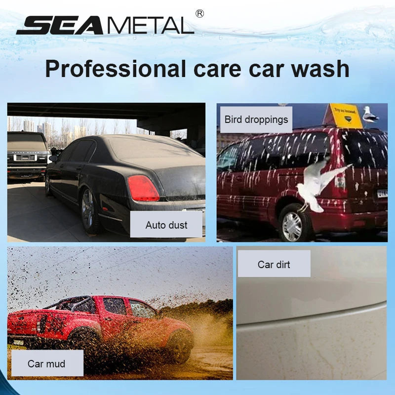 SEAMETAL 2pcs 100ml Concentrated Car Wash Liquid Shampoo High Efficiency Car Beauty Cleanning Foam with Towel for Car Accessorie