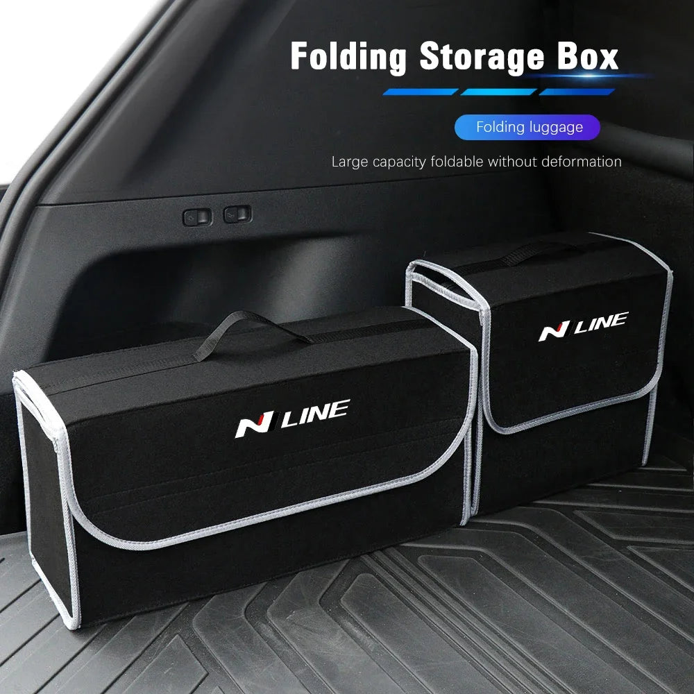 Car Trunk Organizer Box Large Capacity Folding Storage Bag For Hyundai IONIQ Nexo Palisade Elantra Sonata Grandeur Tucson HB20