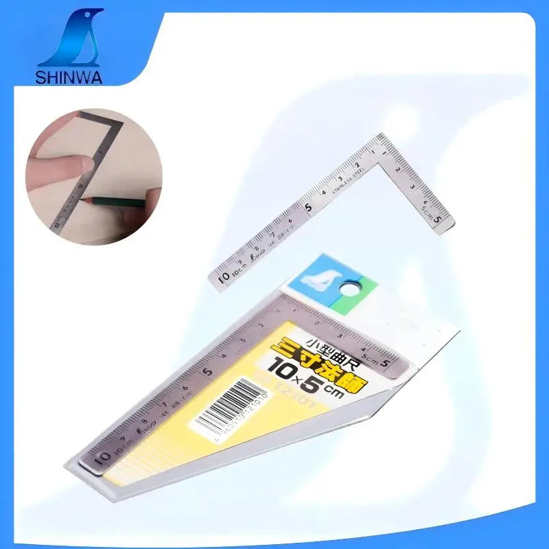 SHINWA 12101/12103/10424 High-Precision Mini Right Angle Gauge 90° Polished Double-Sided Scale