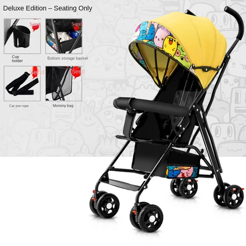 Baby Buggy Can Sit or Lie Down Lightweight Folding Locket Umbrella Car Baby 0 to 3 Years Old Child Stroller