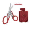 6 In1 Foldable Medical Emergency Response Scissor Shear First Aid Kit Scissors Tactical Plier Outdoor Survival EDC Tool Gear