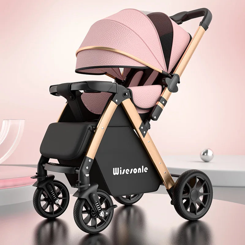 Upgraded Baby Strollers can Sit and Lie Down High Landscape Lightweight Folding Two-way Stroller Children Stroller