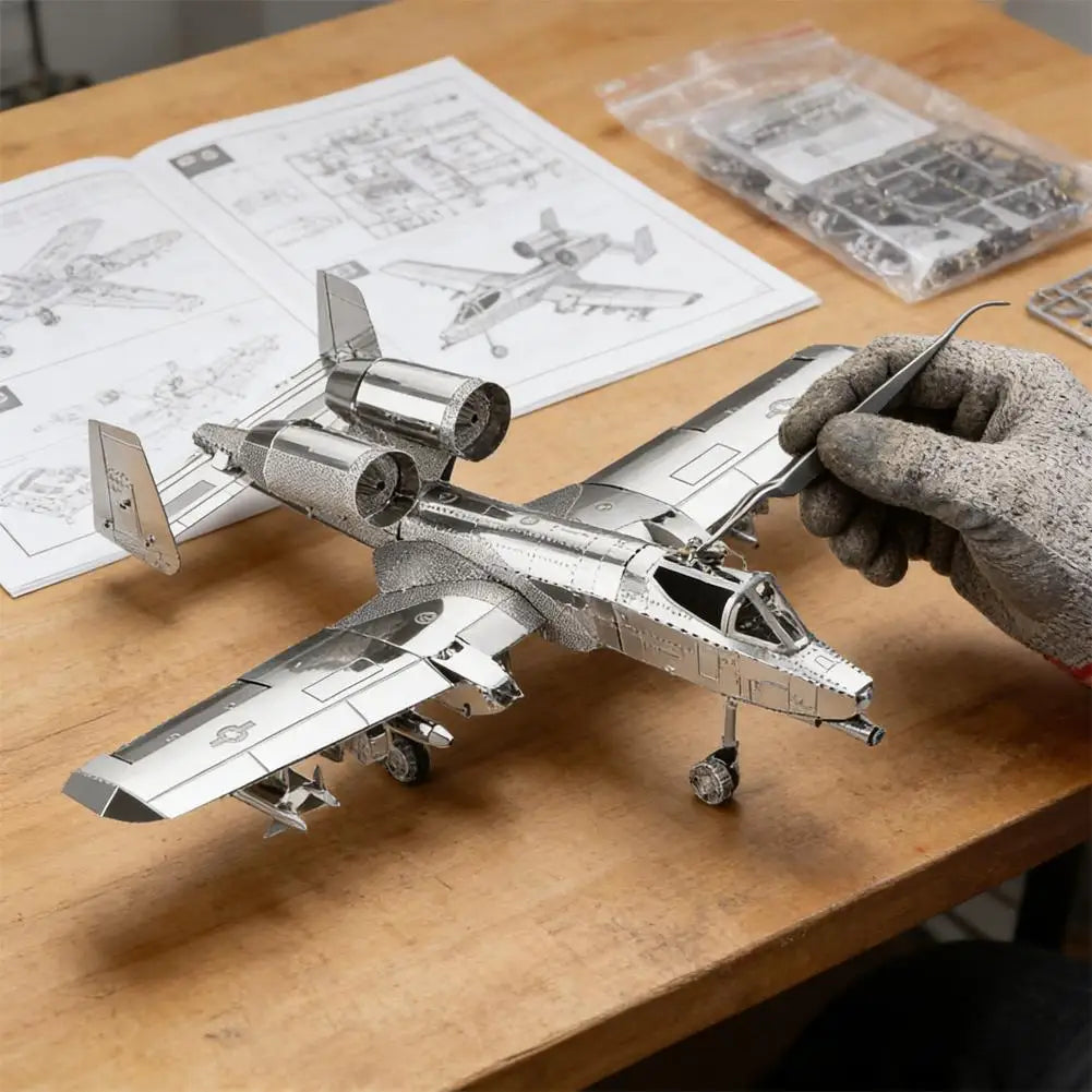 DIY 3D Metal Aircraft Model Kit Alloy Military Airplane Puzzle Educational Assembly Toy for Hobbyists & Collectors