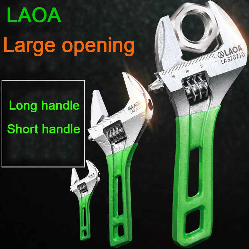 LAOA 6-12 inch Large Opening Adjustable Wrench Light Spanner Multifunctional Bathroom Pipe Wrench  Plumbing Repair Hand Tools