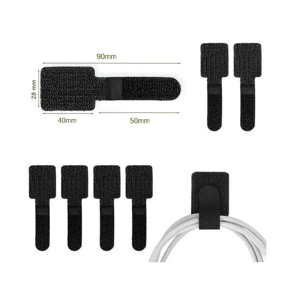 10/20Pcs Self Adhesive Reusable Cable Ties Wire Organizer Storage Stand Mouse Earphone Data Cord  Desktop Tidy Management Winder