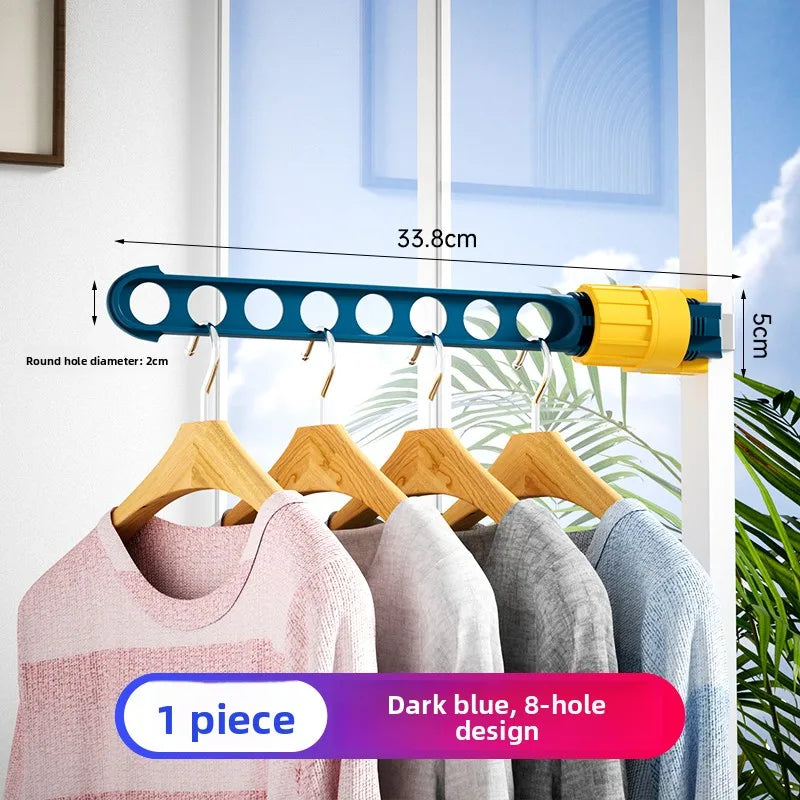 Travel-Friendly Window Frame Clothes Drying Rack Clip-On Small Size Balcony Clothesline Outdoor Clothes Hanger Plastic Material