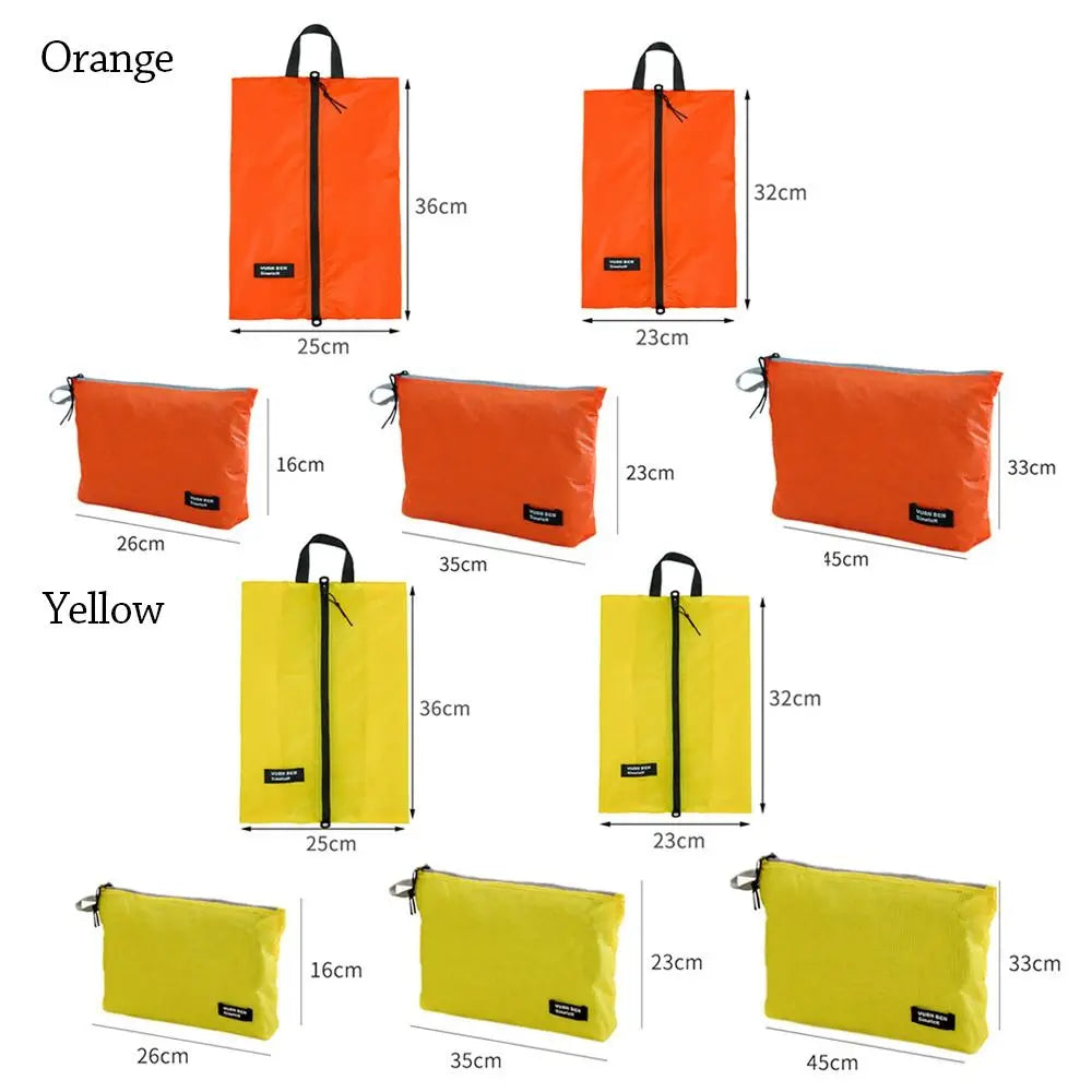 Silicone-coated Luggage Storage Bag Multifunctional Ultra-lightweight Travel Organizer Bag Yellow Orange Waterproof