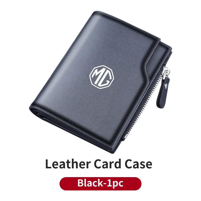 Car PU Leather Driver's License Card Holder Case Coin Pocket Wallet For Morris Garages MG 3 5 6 7 HS ZS GS Hector TF GT ZR RX5