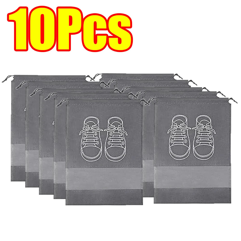 1-50Pcs Shoes Storage Organizer Bags Waterproof Pocket Clothing Classified Hanging Bag Non-Woven Shoe Dust Bags Moistureproof