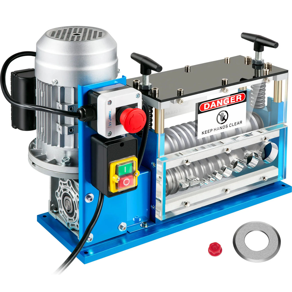 SucceBuy 370W 1.5-38mm Electric Wire Stripping Machine Cable Stripper 11 Channels Acrylic+Aluminum+Blade, Scrap Copper Recycling