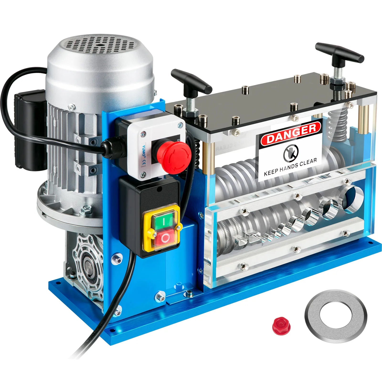 SucceBuy 370W 1.5-38mm Electric Wire Stripping Machine Cable Stripper 11 Channels Acrylic+Aluminum+Blade, Scrap Copper Recycling