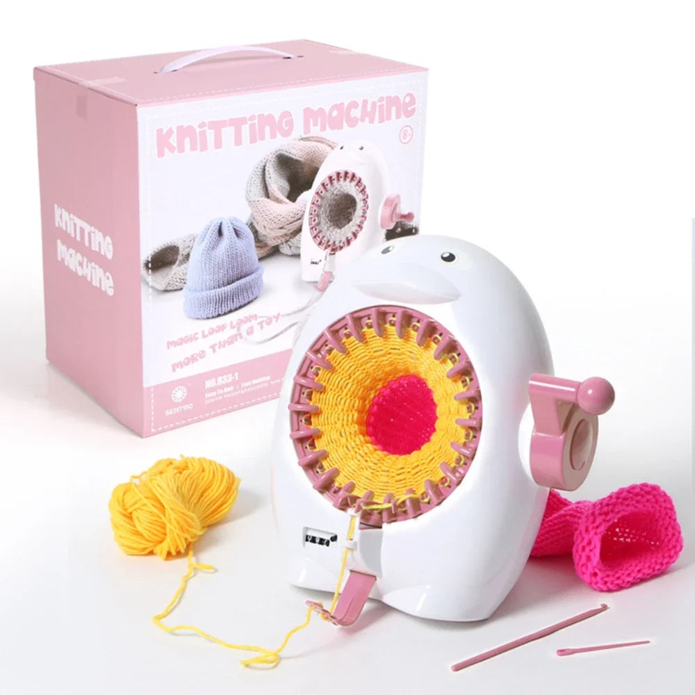 Automatic Knitting Machine, 22 Stitches Smart Knitting Board Rotary Double Crochet Knitting Machine Kit for Adults or Beginners