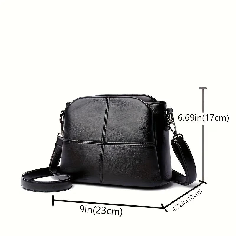 Daily Wear Soft PU Leather Crossbody Bag Fashion Simple Sling Purse, Versatile for Shopping, Travel & Errands