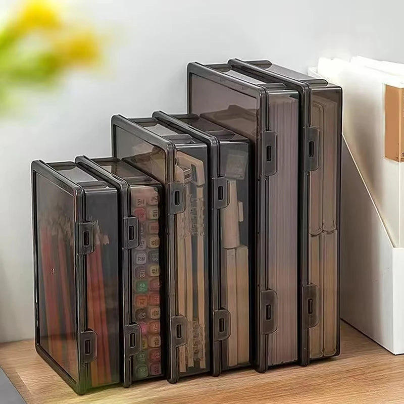 1Pc File A4 Box Important Information Registration Book Dust Proof Storage Case Document Organizer Box Household Office Supplies