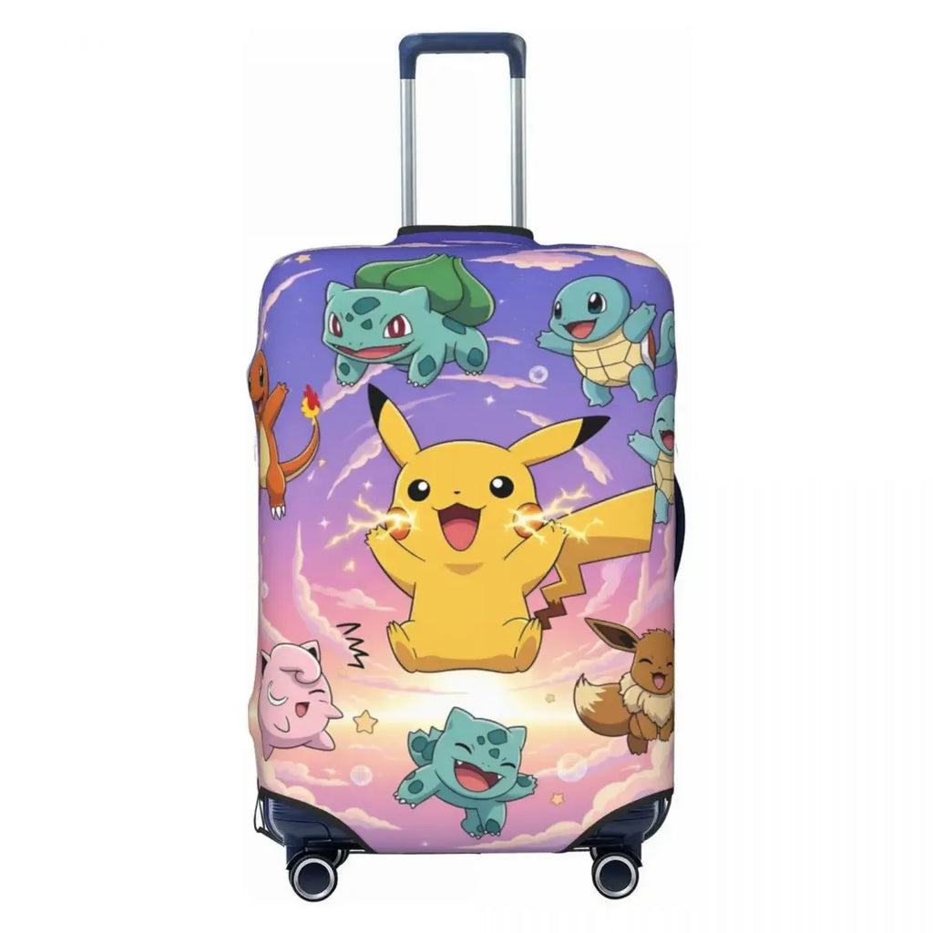 Travel Suitcase Cover P-Pikachizer Elastic Material Fits 18-32 Inch Luggage Durable Anti-Scratch Dustproof Washable Protector
