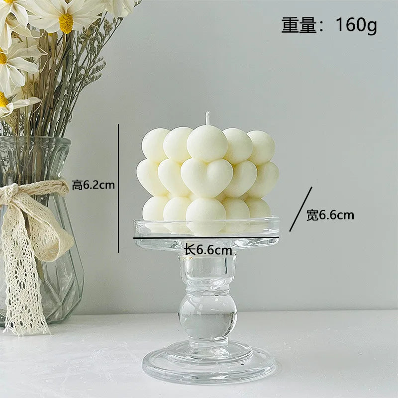 Nordic Minimalist White Scented Candle Atmosphere Home Decor Wedding Arrangement Cylinder Geometric Shape Fragrance Candle