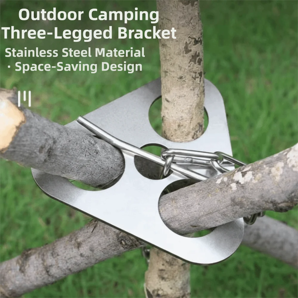 Cooking Accessories Portable BBQ Tripod Detachable Adjustable Camping Tripod Multifunction Hanging Rack Picnic