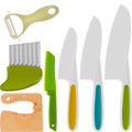 Set Kids Cooking Cutter Knife Toddler Vegetable Cutter Cooking Plastic Fruit Knives to Cut Fruits Crinkle Peeler Kitchen Supply