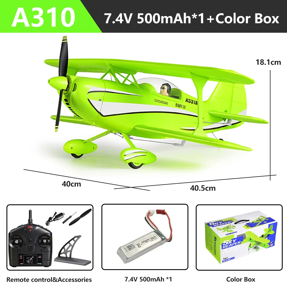 WLtoys A310 RC Biplane Plane 3D6G Remote Control Brushless Glider EPP Fixed-Wing Aircraft Model Stunt Airplane Toys for Kids