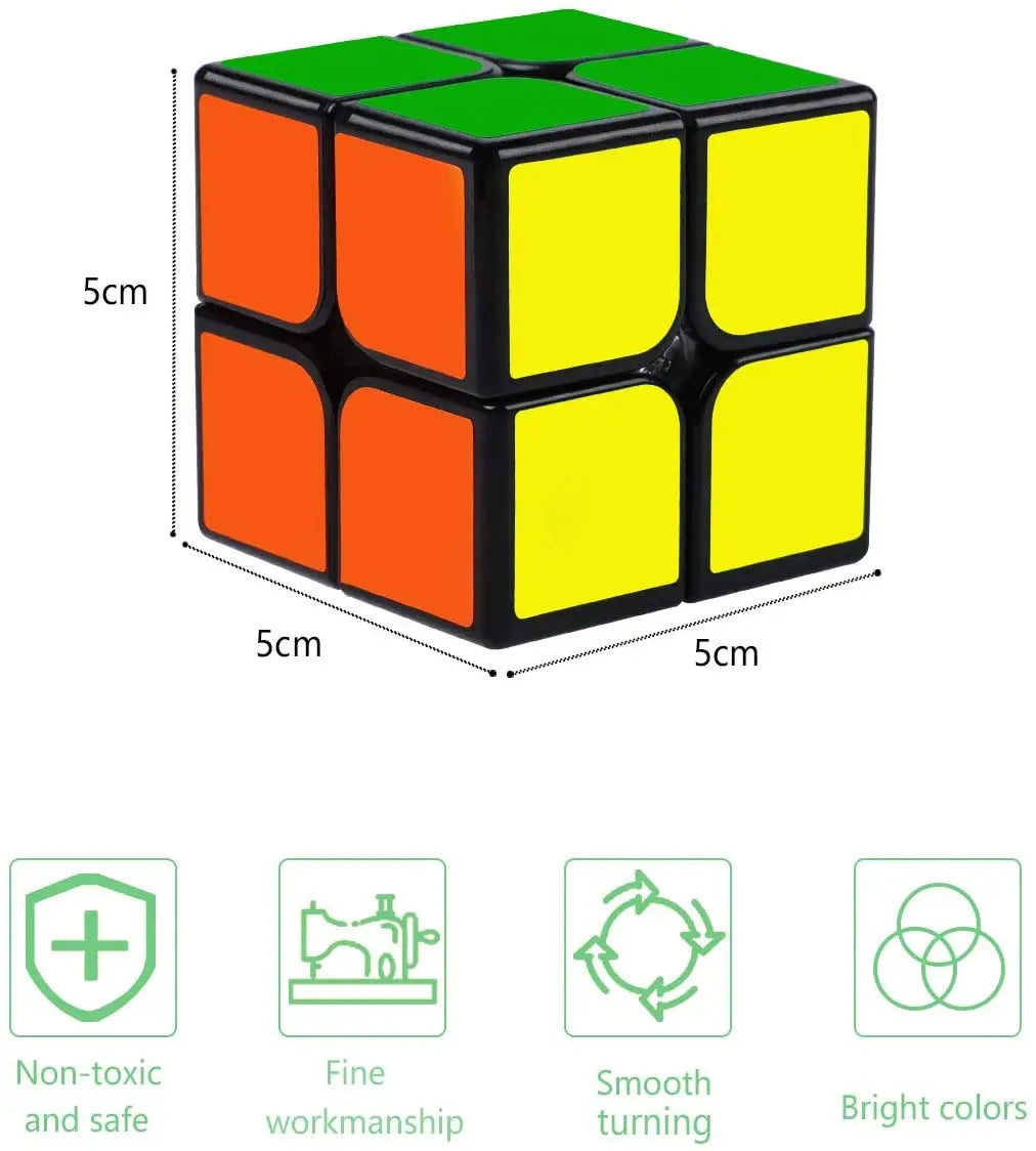 Magic Cube 2x2x2 Magic Speed Cube 2x2 Cube Smooth 3D Puzzle Toy Mini Pocket Twist Toy Educational Toys for Boys Girls Kids Adult