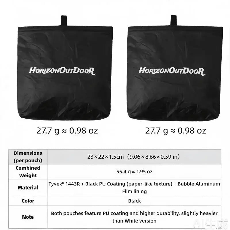 [HODR] Ultralight Thermal Pouch 20 g | Bubble-Foil Insulated Food Bag | Tyvek® Shell Insulated Pouch Small