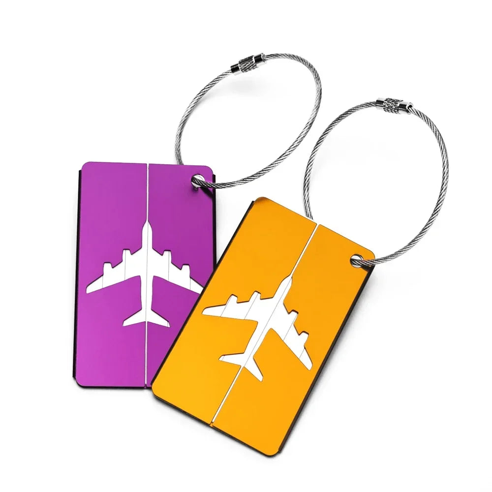 1/10pcs Premium Aluminum Travel ID Tag Durable Luggage Identification Business Card Holder Stylish Portable Luggage Tag Bag