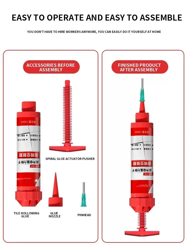 Quick Drying Ceramic Tile Hollow Drum Special Adhesive Strong Adhesive for Repairing and Repairing, Tile Warping, Injection fill