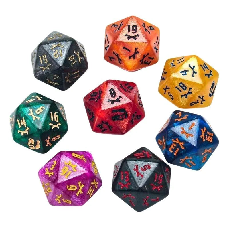 7Pcs/Set Dinosaur Dice Clear Engraved Digits Dice For Prehistoric Dinosaur For Tabletop Board Game Nights