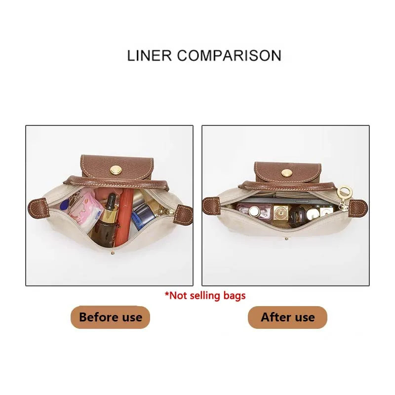 Bag organizer insert for Longchamp mini bag support purse insert handbag liner bags accessories