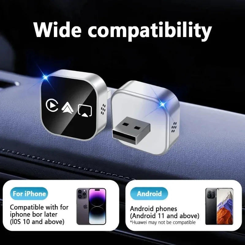 Screen Mirroring Bluetooth CarPlay Adapter 4-in-1 Wireless Smart Connector Plug-and-Play Car Adapter 2026 Newly Upgraded Version