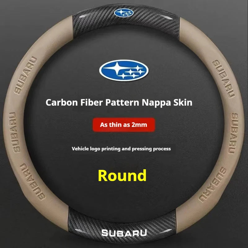 For Subaru Brz Wrx Xv Ascent Forester Outback Impreza Legacy Car AntiSlip Carbon Fiber Leather Ultrathin Steering Wheel Cover