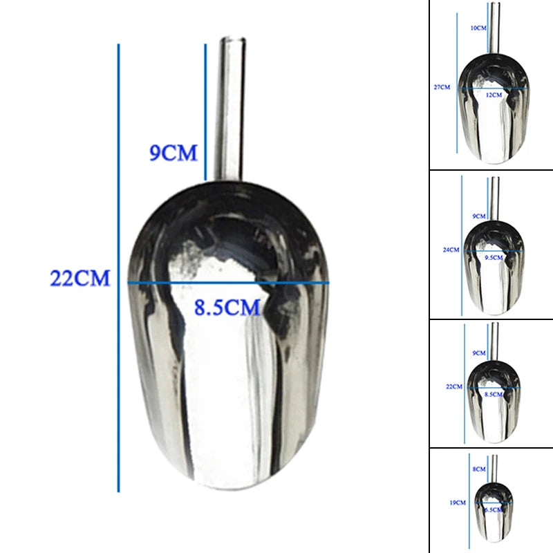 8/9/10/11inch Stainless Steel Ice Scoop Party Bar Buffet Kitchen Sugar Flour Dry Goods Shovel Ice Cube Spoon Kitchen Accessories
