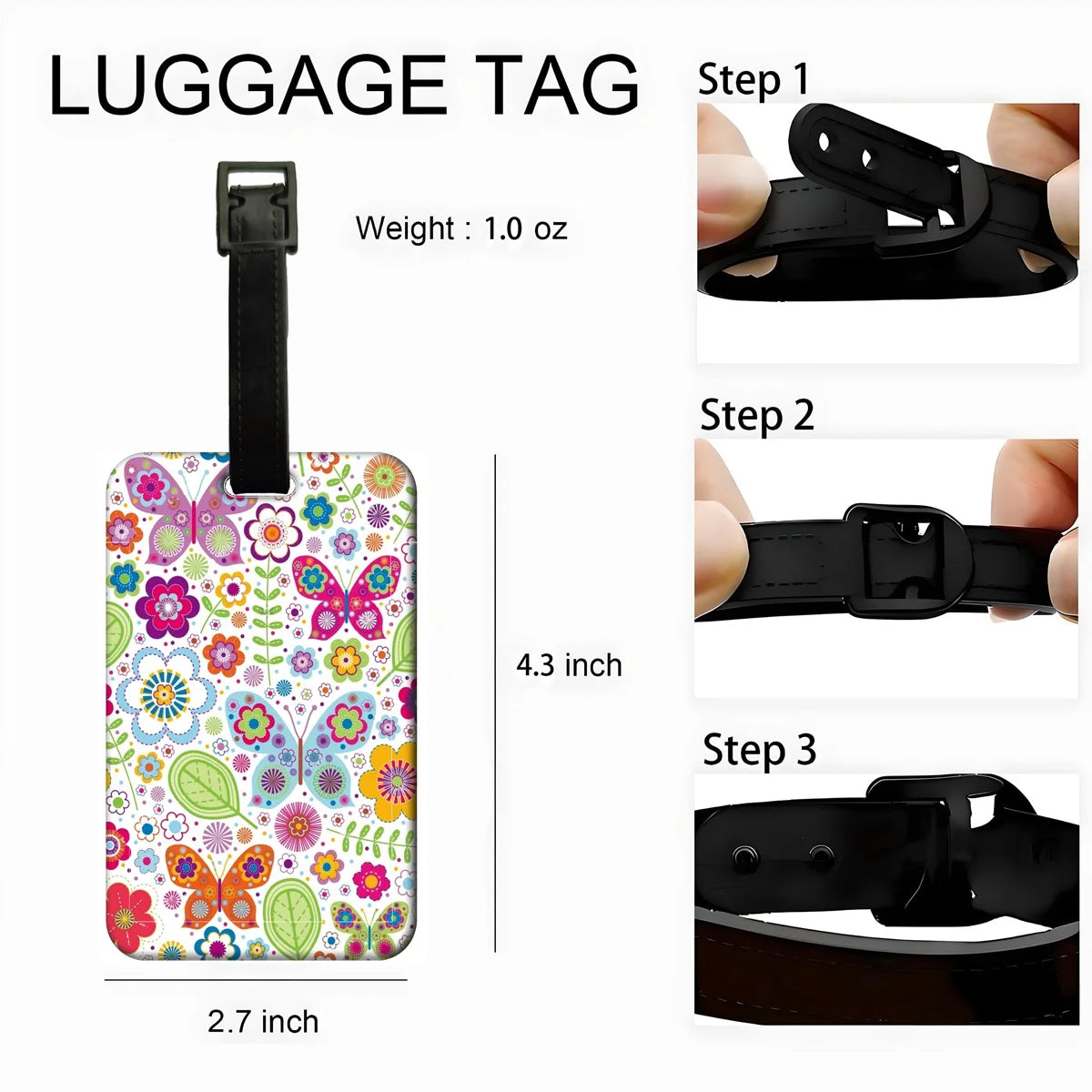 Beautiful Flowers Plants Baggage Tag Women Suitcase Backpack Anti-Lost Listing ID Card Holder Fashion Luggage Accessories Gift